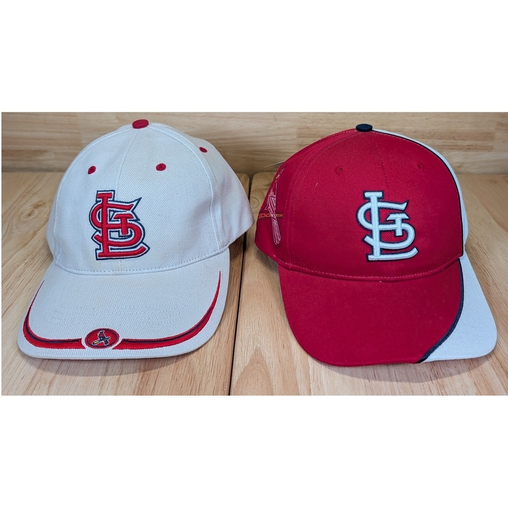 Twins Enterprise St Louis Cardinals MLB Baseball Caps Red White Lot of 2